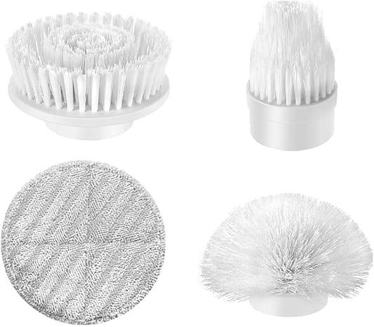 iezfix Portable Electric Spin Scrubber X01 ST Cleaning Brush Attachments, Multi-Purpose Scrub Brushes Replacement Kit (3 Brush Heads +1 Large Cloth Pad)