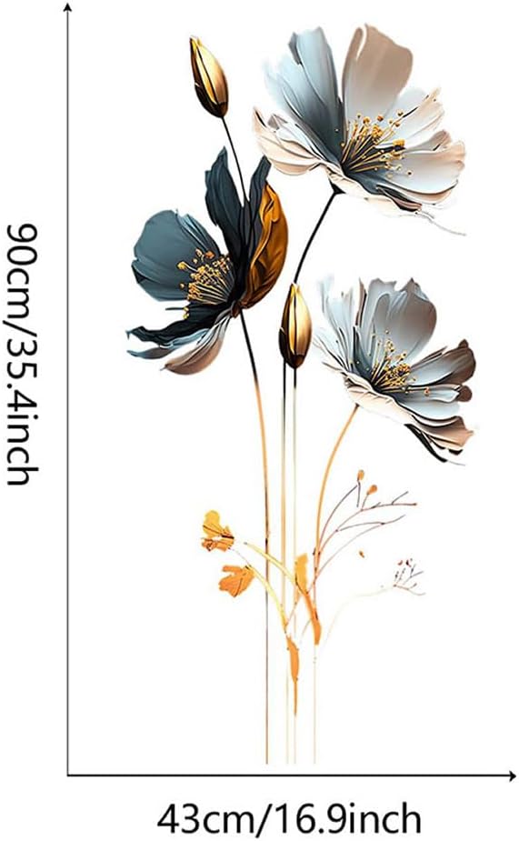 3D Wall Stickers DIY Flower Wall Decal Removable Waterproof Wall Art Decor for Bedroom Living Room Offices Home Decoration (Floral)