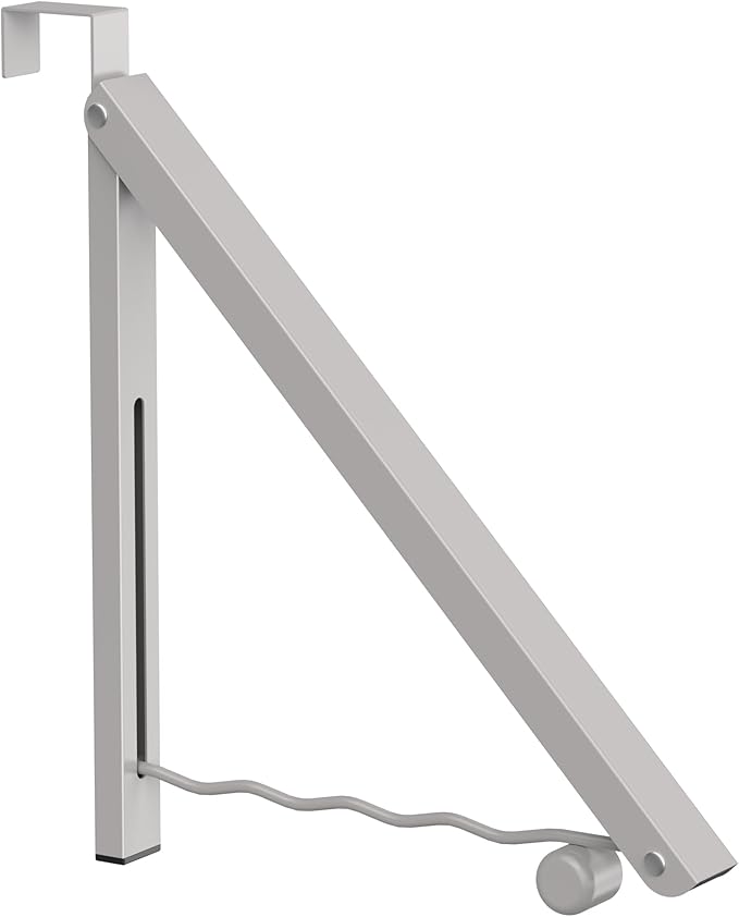 Hleelomi Clothes Drying Rack for Laundry Room Organization,Foldable Over The Door Drying Racks for Saving Space, Warm Gray 1 Pack