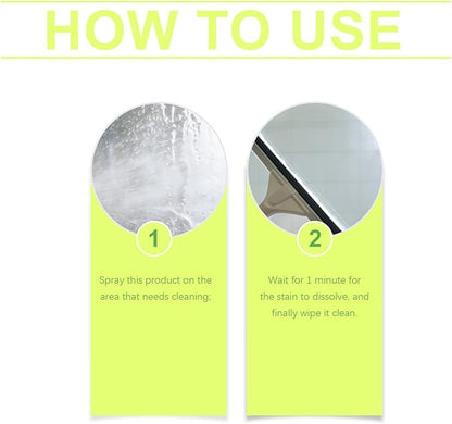 Bathtub Cleaner - Daily Shower Cleaner 120ml Spray, Multipurpose Anti-Fog Formula For Clarity, Remove Dirt Grime Grout Porcelain Surfaces, Tile Kitchen Bathroom RV Restroom Supplies | for Mirror Glass