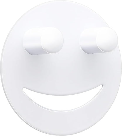 Yoshiky Stainless Steel Smiley Face Sponge Holder, Silver Sink Caddy Organizer Storage with Suction Cup for Kitchen, Kitchen Accessories Decor Scrubber-White