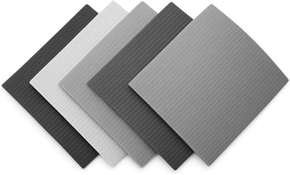 Swedish Dishcloths – Reusable, Super Absorbent & Biodegradable Cleaning Cloths, Eco-Friendly Cellulose Sponge Rags for Kitchen, Dishes & Counters – 6 Pack (Black, Gray, White)