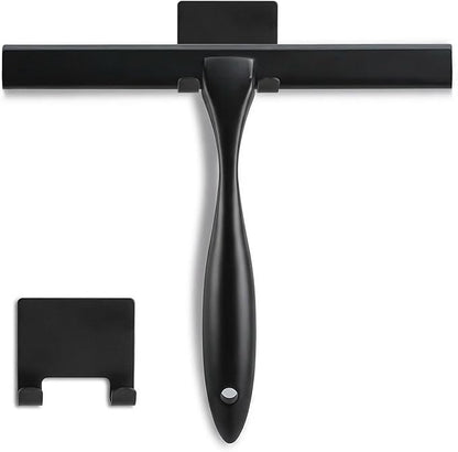 NETANY Shower Squeegee, 14-Inch Matte Black Squeegee, All-Purpose Stainless Steel Squeegee for Bathroom, Shower Doors, Mirrors, Tiles and Car Windows - 100% Streak Free