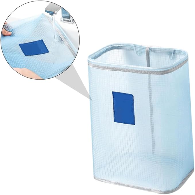 1Pc Wall Mounted Foldable Laundry Hamper Clothes Basket for Bathroom Bedroom Dorm Room Closet Space Saving Organizer for Dirty Clothes Blue
