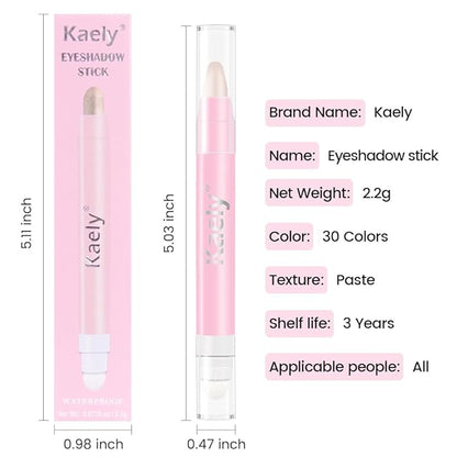 evpct 2Pcs Cream Eye Shadow Brightener Sticks Set for Eyes Waterproof, Pearl White & Pearl Shimmer Cream Eyeshadow Applicator Stick Long Lasting Pigmented Eye Makeup sombras en crema para ojos 1+18