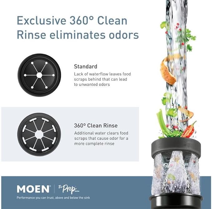 Moen Gray EX Series Prep Series 1/2 Horsepower Garbage Disposal, EX50C
