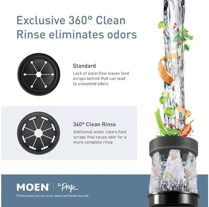 Moen Gray EX Series Prep Series 1/2 Horsepower Garbage Disposal, EX50C