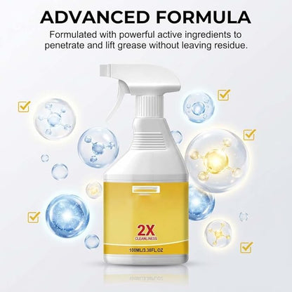 Kitchen Heavy Oil Cleaner Spray, 2026 New All Purpose Kitchens Heavy Oil Cleaning Agent Grease Remover Kitchen Degreasing Cleaning Spray for Stove, Oven, Dishwasher, Appliances (Yellow 2Pcs)