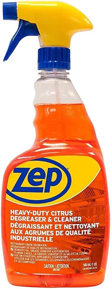 Zep Heavy-Duty Citrus Degreaser and Cleaner - 32 Ounce (Case of 4) CACIT324 - Restaurant Grade Degreaser and Cleaner Removes Oil, Grease, Adhesive, and Kitchen Soil