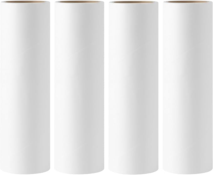 6.3 inch Large Lint Roller Refills for Pet Hair Extra Sticky Roller Refills 6.3 in Long Handle Lint Roller Replacement for Floor Carpet Couch Clothes (Pack of 4)