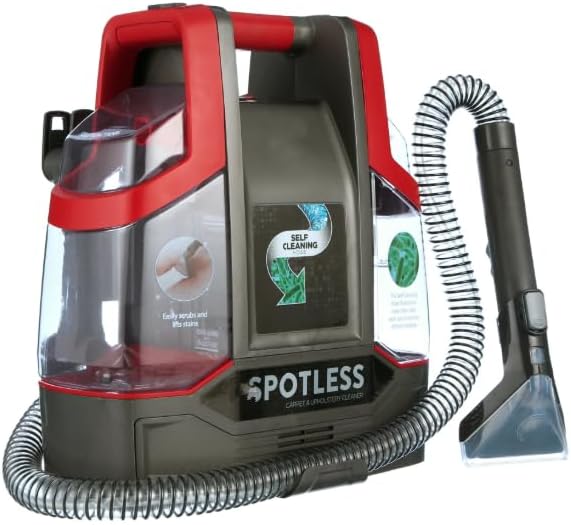 Spotless Portable Carpet & Upholstery Spot Cleaner Machine with 5 oz Pet Cleaning Solution, Tropical Breeze Scent – Deep Cleaning for Stains, Pets, and Upholstery