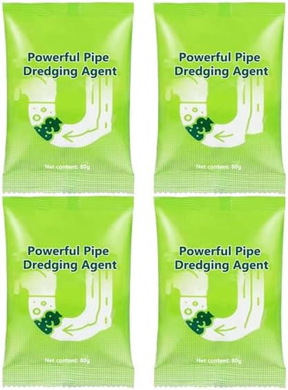 High Speed Drain Cleaner Foaming Powder,Powerful Pipe Dredging Agent,Unclogger Powerful Sink and Drain Cleaner Powder for Pipeline Unblocking,Unclog Toilet (4pcs)