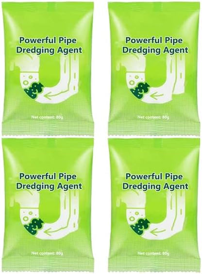 High Speed Drain Cleaner Foaming Powder,Powerful Pipe Dredging Agent,Unclogger Powerful Sink and Drain Cleaner Powder for Pipeline Unblocking,Unclog Toilet (4pcs)