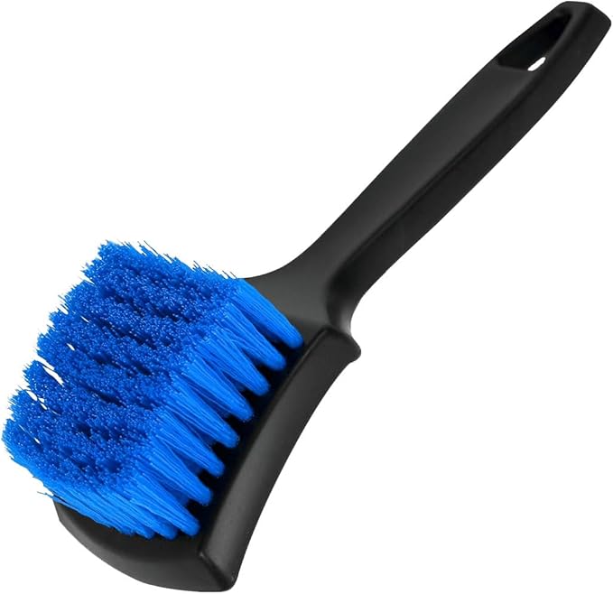 8.3×2.5 Inch Carpet Cleaning Brush, Scrub Brush for Floor Mats, Car Wheel Hub Cleaning Brush for Car Interior and Home, Car Wash Brush Automotive Tire Brush with Soft Bristle Short Handle