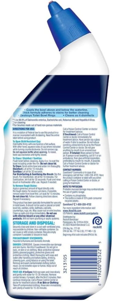 LysoI POWER Toilet Bowl Cleaner, Stain Remover | Fresh Scent | 24 Oz Bottle (4-Pack)