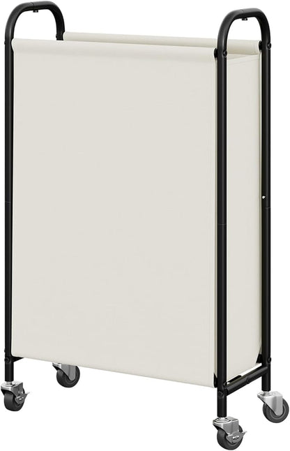 GRANNY SAYS 80L Slim Laundry Hamper with Wheels, Fabric Rolling Laundry Basket, Narrow Clothes Organizer, Tall Hamper for Closet, Laundry Room, Bathroom, Beige