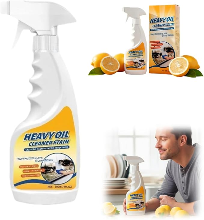 Heavy Oil Cleaner Stain, 2026 Upgrade All Purpose Kitchens Heavy Oil Cleaning Agent, Grease Remover, Multipurpose Kitchen Cleaner Spray for Countertops, Ovens, and Appliances (white)