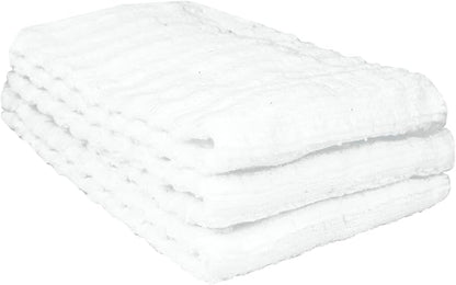 Ritz Royale Collection 100% Combed Terry Cotton, Highly Absorbent, Kitchen Dish Cloth Set, 13-3/4" x 12", 3-Pack, Solid, White
