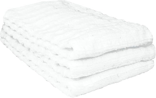 Ritz Royale Collection 100% Combed Terry Cotton, Highly Absorbent, Kitchen Dish Cloth Set, 13-3/4" x 12", 3-Pack, Solid, White