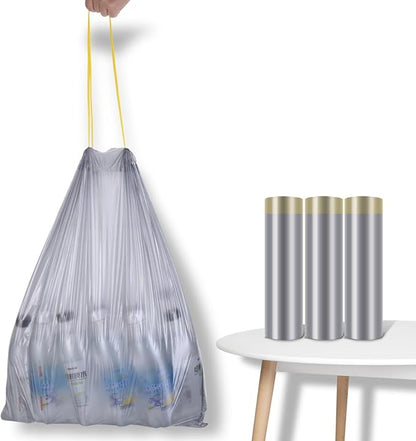 Trash Bags, Drawstring, 45 Count 8 Gallon Trash Bags/Garbage Bags, Wastebasket Liners for Bathroom Bedroom Office Trash Can