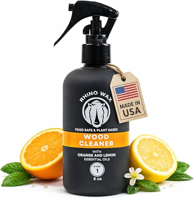 Wood Cleaner Spray – Cutting Board & Butcher Block Cleaner – Natural Vinegar Citrus Wood Surface Cleaner for Kitchen Wood Countertops & Bamboo Boards – Made in USA – New Formula