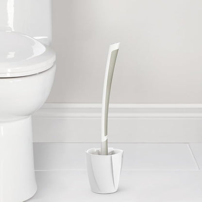Better Living Products 17253 LOOEEZ Hygienic Toilet Squeegee/Brush, White with Grey