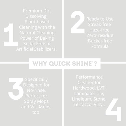 Quick Shine Multi Surface Floor Cleaner Daily Care 24oz | Plant-Based, Ready to Use, Dirt Dissolving, Streak Free, No Rinse | Use on Hardwood, Laminate, Luxury Vinyl Plank, Tile & Stone | Safer Choice