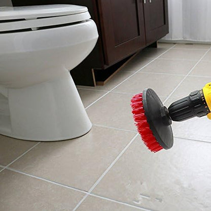 Drill Brush Soft Medium Stiff Bristle Powered Scrub Attachments Cleaning Kit for Bathroom Shower Grout Carpet Tires Boats Ceramic Marble Wheels Glass Carpets Upholstery (2''+3''+4''+5''+5'')