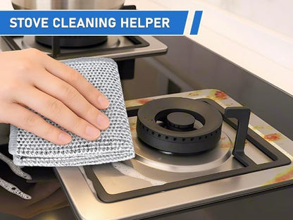 Non-Scratch Steel Wool Dishcloth - 50PC Set, Multi-Use Kitchen Scrubbers, Durable Cleaning Pads for Wet & Dry Use Grey (50pcs)