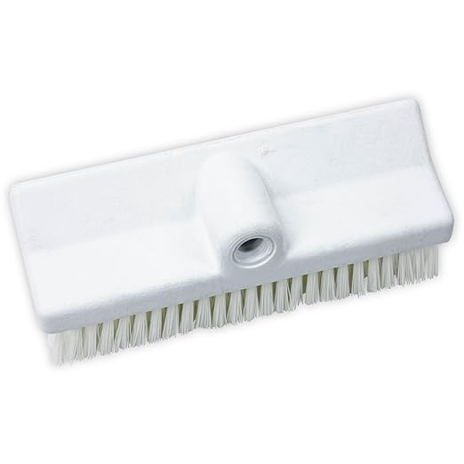 SPARTA 40423EC02 Plastic Floor Scrub Brush, Wall Brush, Equipment Brush With Nonabsorbent Bristles For Industrial Kitchens, Hospitals, Commercial Cleaning, 10 Inches, White, (Pack of 2)