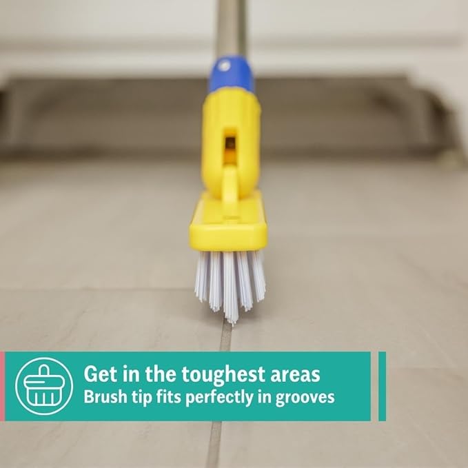 CHOMP! Grout Cleaner Bundle, Includes Long Handle Stand Up Brush, Refreshes Grout and Removes Stains on Tile Floors and Bathroom Walls & Kitchens (5 Pack Set)