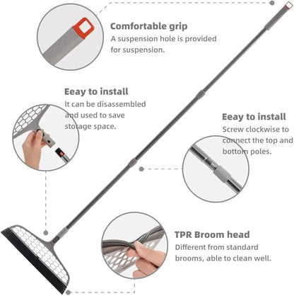 Upgraded Magic Broom, 4 in 1 Sweeper Pet Hair Remover with a Mini Squeegee, Easily Cleans The Floor Surface & Remove Dirt and Hair, for Kitchen Bathroom Cleaning Tools