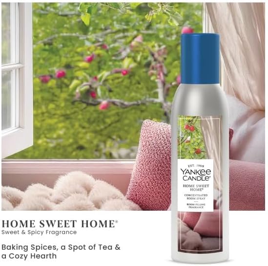 Yankee Candle Concentrated Room Spray Air Freshener, Instant Home Fragrance, Odor Eliminating Spray, Home Sweet Home (Pack of 3)