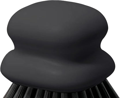 Dish Brush with Handle, Kitchen Scrub Brushes for Cleaning, Dish Scrubber with Nylon bristles for Sink, Pots, Pans(1Pack Black Nylon bristles)