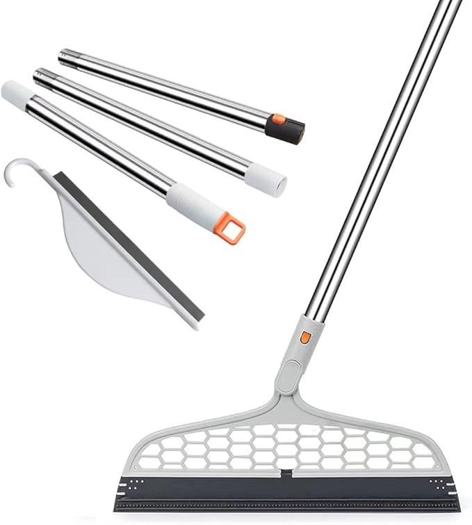 Upgraded Magic Broom, 4 in 1 Sweeper Pet Hair Remover with a Mini Squeegee, Easily Cleans The Floor Surface & Remove Dirt and Hair, for Kitchen Bathroom Cleaning Tools