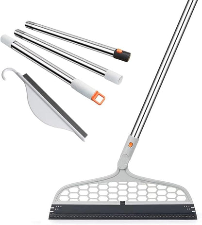 Upgraded Magic Broom, 4 in 1 Sweeper Pet Hair Remover with a Mini Squeegee, Easily Cleans The Floor Surface & Remove Dirt and Hair, for Kitchen Bathroom Cleaning Tools
