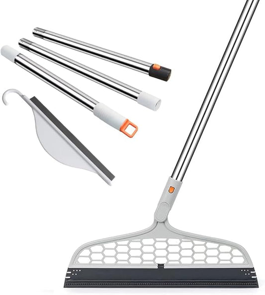 Upgraded Magic Broom, 4 in 1 Sweeper Pet Hair Remover with a Mini Squeegee, Easily Cleans The Floor Surface & Remove Dirt and Hair, for Kitchen Bathroom Cleaning Tools
