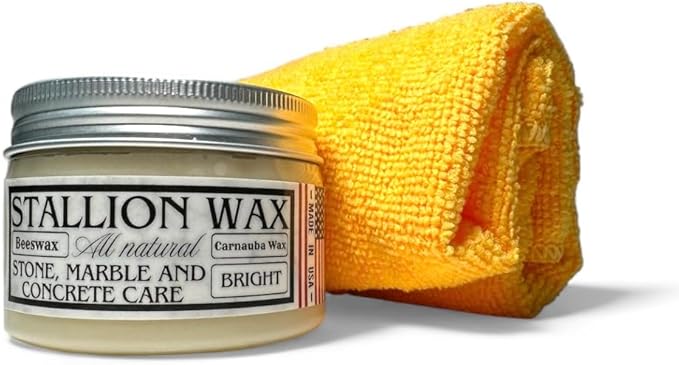 Granite Waterproofing Cleaner Wax – Protects & Waterproofs Light Stone Surfaces into a Radiant stain proof Finish - Instantly seal Marble, Quartz, & Soapstone – Luxury Countertop Shine – Made in USA