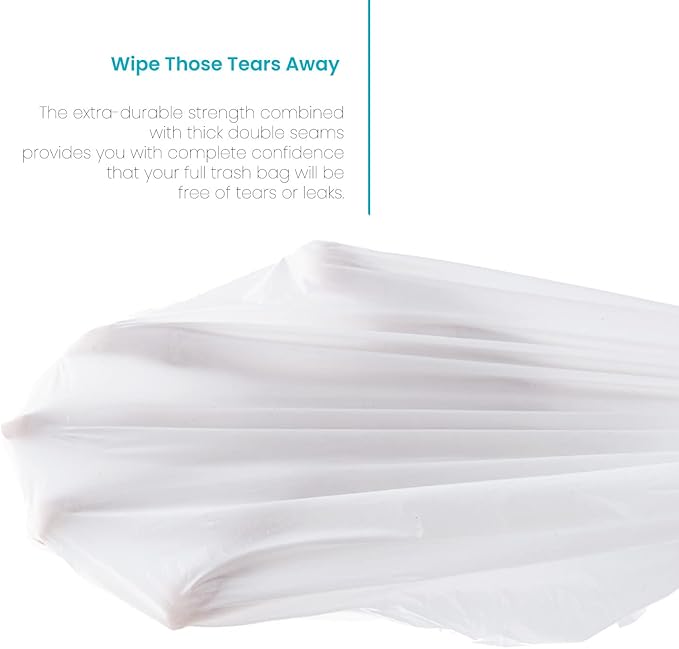 Home Zone Living 5.3 Gallon Kitchen Trash Bags with Drawstring Handles, Heavy Duty Custom Fit Design for 20 Liter Dual Recycling Liners, Code 20R, 60-Count