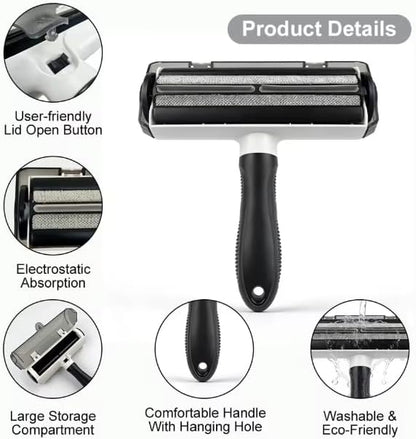 Neatly.co Reusable Pet Hair Remover Roller - Eco Friendly Self-Cleaning Lint Roller for Dog and Cat Fur - Best for Furniture, Couch, Carpet & Car Seats