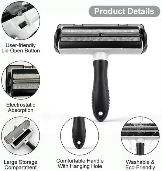 Neatly.co Reusable Pet Hair Remover Roller - Eco Friendly Self-Cleaning Lint Roller for Dog and Cat Fur - Best for Furniture, Couch, Carpet & Car Seats