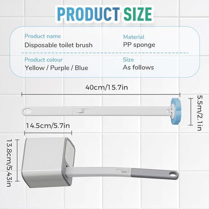 Disposable Toilet Cleaning System: Toilet Brush & Holder Kit with 18PCS Pre-Soaked Cleaner Wall-Mount Scrubbing Toilet Brush Bathroom Cleaning Kit (White)