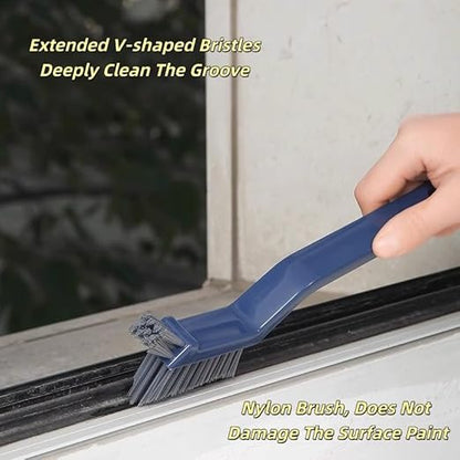 5 Pieces Cleaning Brush Set,Toilet Floor Brush Bathroom Tiles No Dead Corners Hard Bristles Floor Crevice Brush Kitchen Cleaning Metal Brass/Stainless Steel/Nylon Brushes (White Blue+3 Mixed Color)