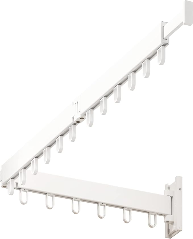 Clothes Drying Rack,Laundry Drying Rack,Wall Mounted Clothes Rack,Laundry Rack Wall Mount,Folding Retractable Collapsible Drying Rack Clothing (Three-Poles,Loop Hooks,White)