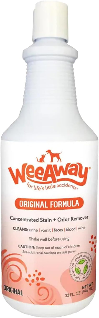 Wee Away Original Formula Concentrated Stain & Odor Remover, Enzyme Cleaner, Pet Urine Odor Eliminator for Home - Pet Mess Destroyer for Carpet & Furniture, Original Citrus Scent, 32 fl oz