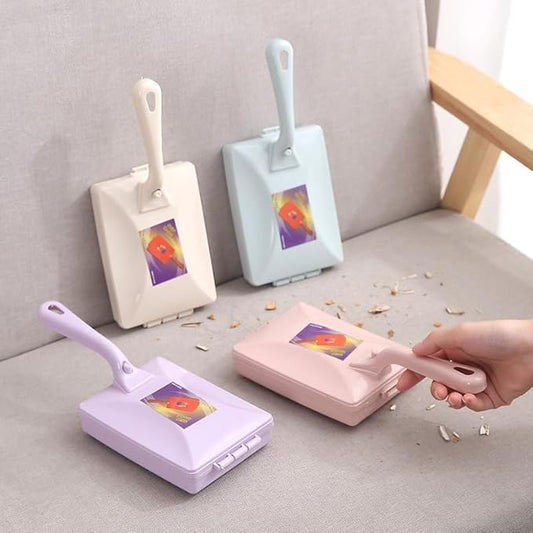 Carpet Debris Brush,Plastic Handheld Cleaning BrushMultifunctional Handheld Dual Roller Sofa Sweeping Carpet Cleaning Brush<1 Piece>Vacuum Cleaner (Purple)
