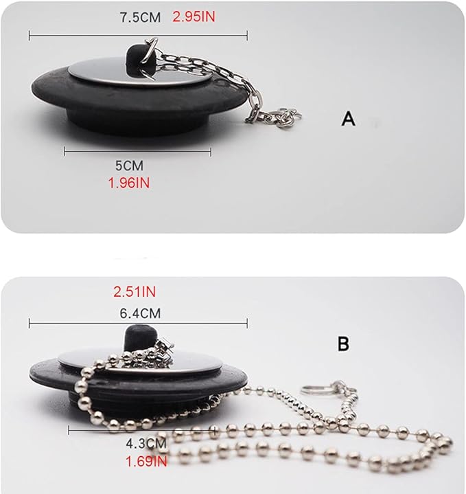 Kitchen Sink Stopper -Garbage Disposal Plug Kitchen Sink Plug Stainless Steel & Rubber 1pc