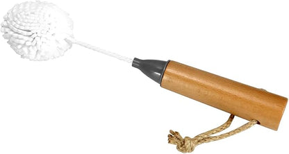 QWORK Whiskey Tasting Glass Brush - 3-Pack Natural Beech Wood Grips Foam Brush Cleaning Brushes