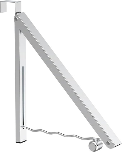 Hleelomi Clothes Drying Rack for Laundry Room Organization,Foldable Over The Door Drying Racks for Saving Space Silver 1 Pack