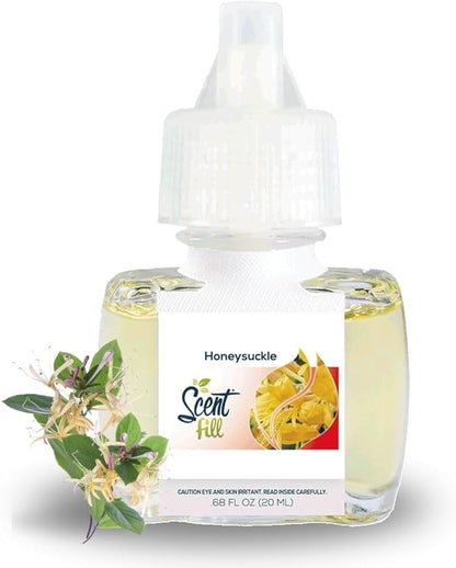 Scent Fill Honeysuckle Plug in Air Freshener, Scented Oil Refills, 2 Refills + Diffuser